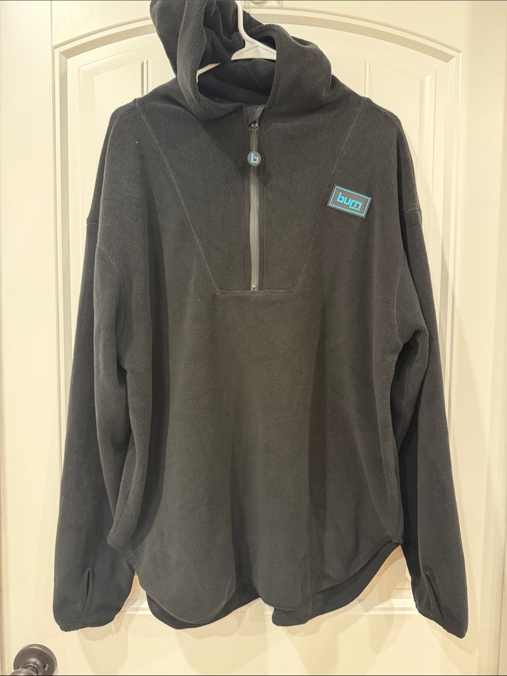 NWOT Burn Women's Black Half-Zip Fleece Hoodie